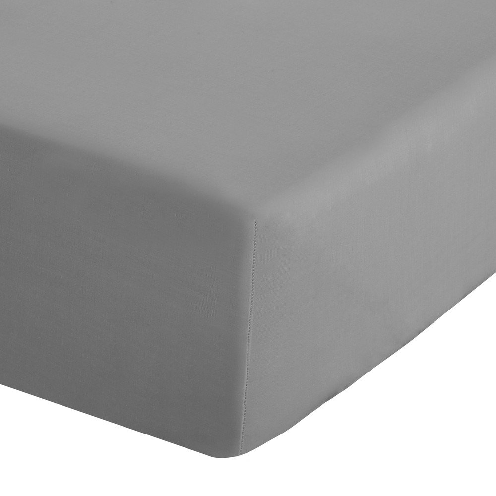 Szürke gumis perkál lepedő 150x200 cm Easy Iron Percale – Catherine Lansfield