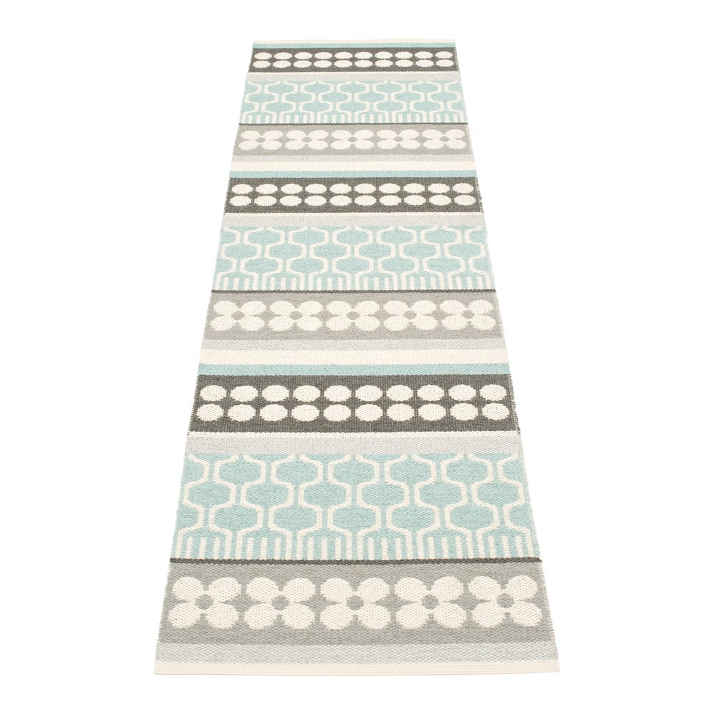 Szürke-türkiz kültéri-beltéri futószőnyeg 70x270 cm Asta Pale Turquoise – Pappelina