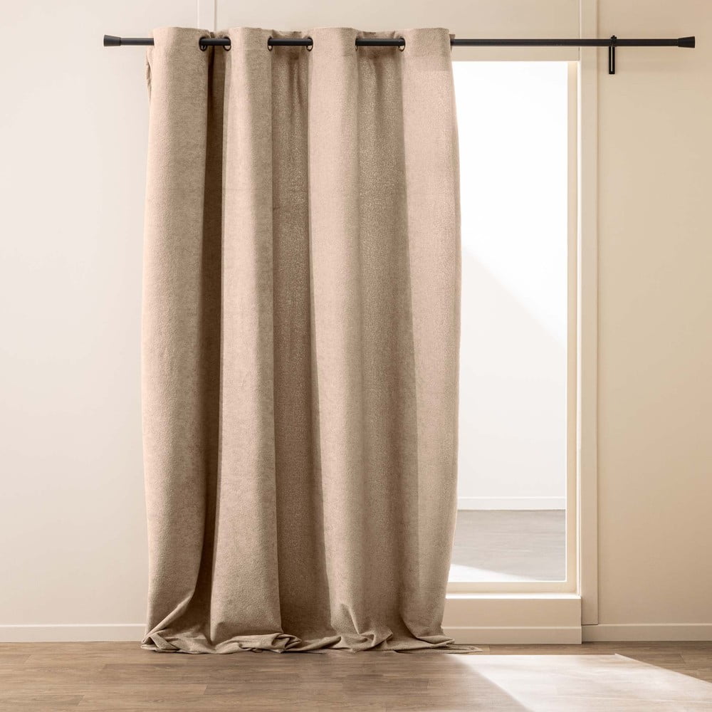 Világosbarna buklé függöny 140x260 cm Winona – douceur d'intérieur