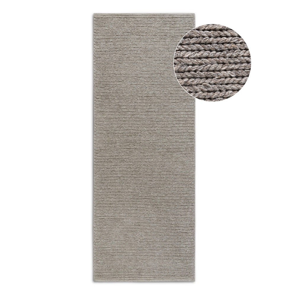 Világosbarna kézi szövésű gyapjú futószőnyeg 80x200 cm Francois – Villeroy&Boch