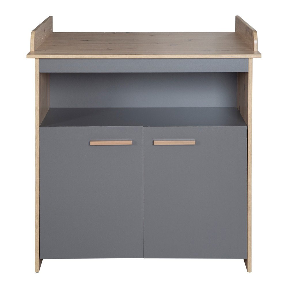 Antracitszürke-natúr színű gyerek komód pelenkázó feltéttel