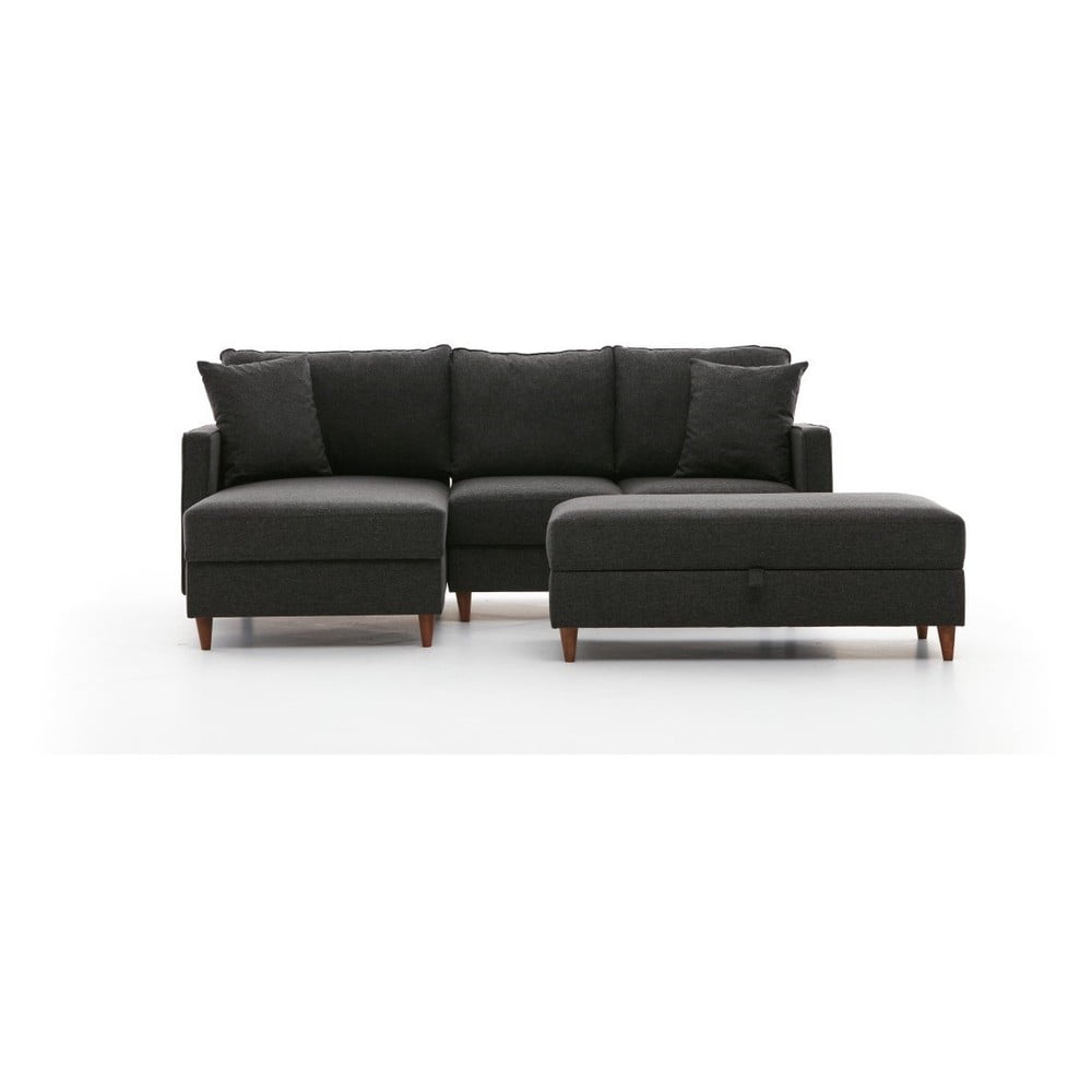 Antracitszürke sarokkanapé (bal oldali) Eva – Balcab Home