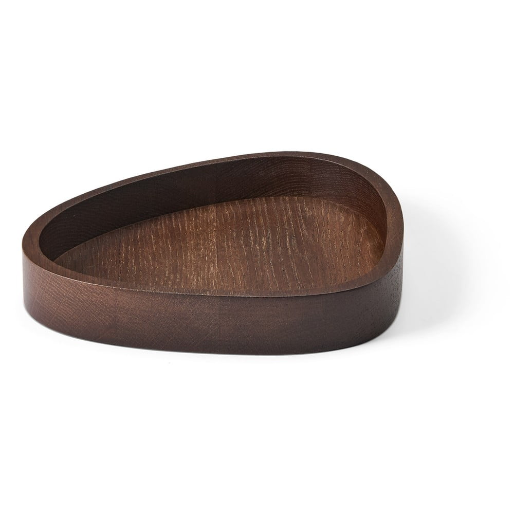 Barna dekoratív fa tárolódoboz 18x16x3 cm Curve M – LIND DNA