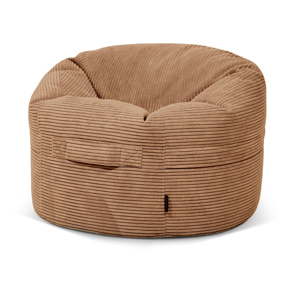 Barna kordbársony gyerek babzsákfotel Roll 80 – SLOWDOWN