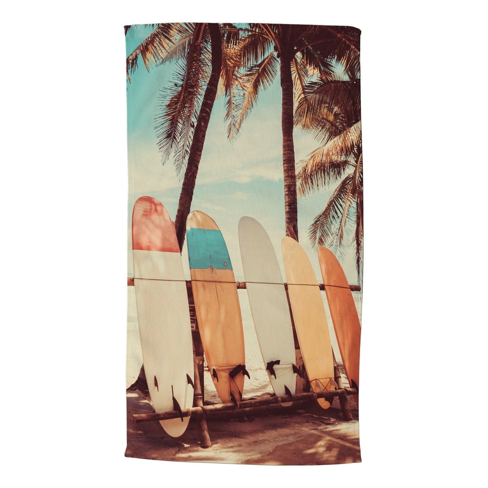 Bársony strandtörölköző 100x180 cm Vintage Surf – Good Morning