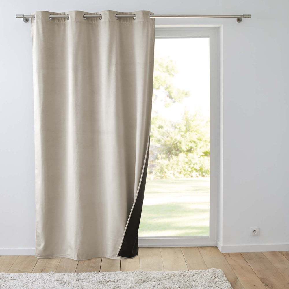 Bézs bársony termo függöny 140x260 cm Polarchic – douceur d'intérieur