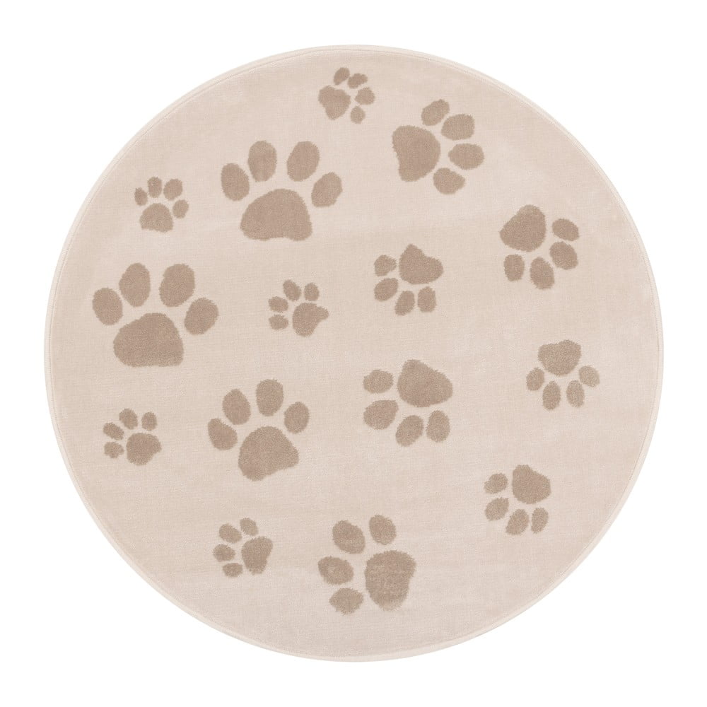 Bézs gyerek szőnyeg ø120 cm Paws Light Beige – FD