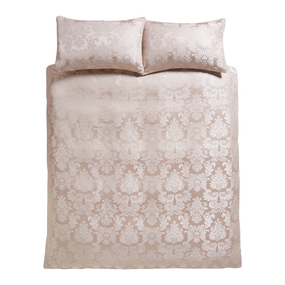Bézs kétszemélyes damaszt ágyneműhuzat 200x200 cm Damask Jacquard – Catherine Lansfield