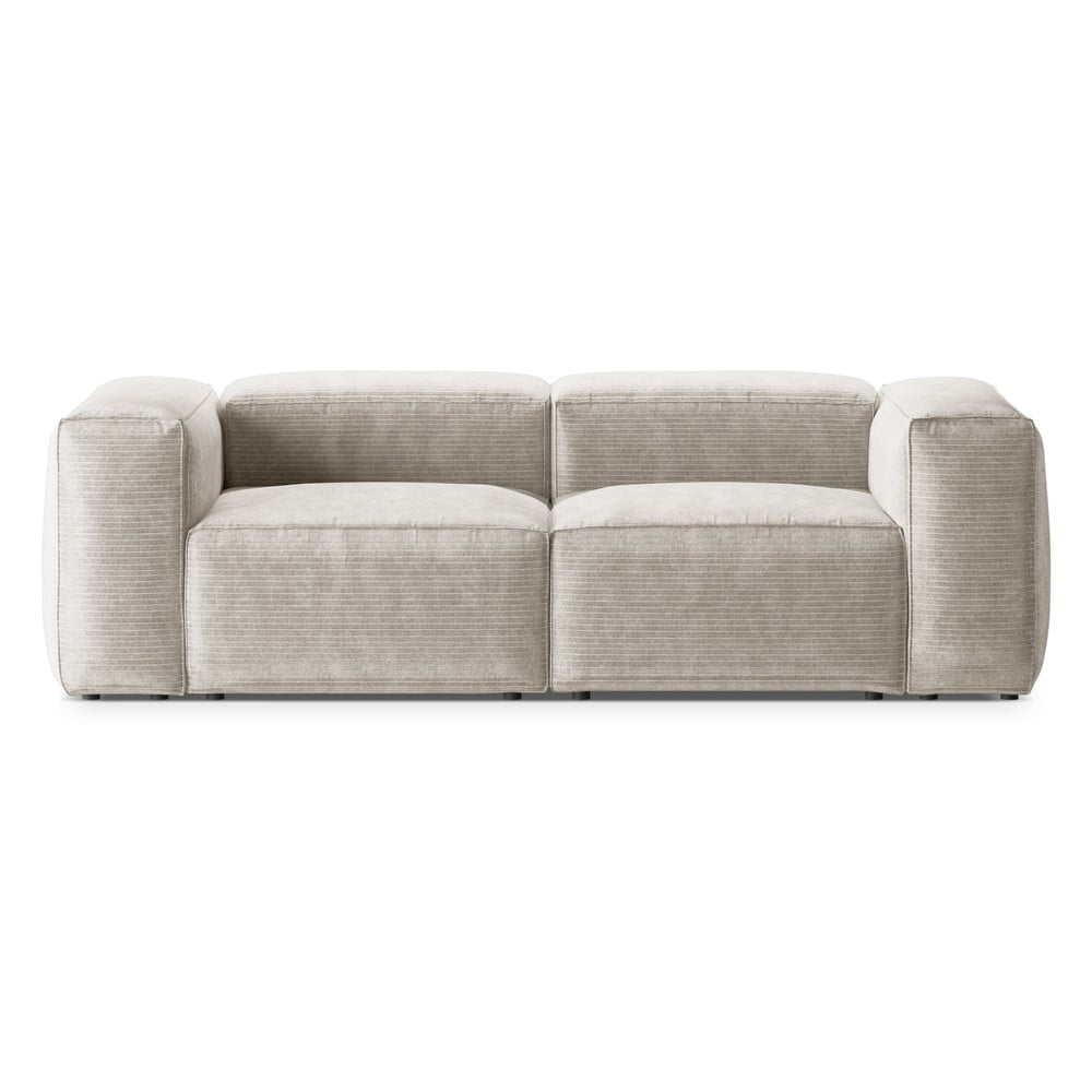 Bézs kordbársony kanapé 224 cm Bergano – Cosmopolitan Design