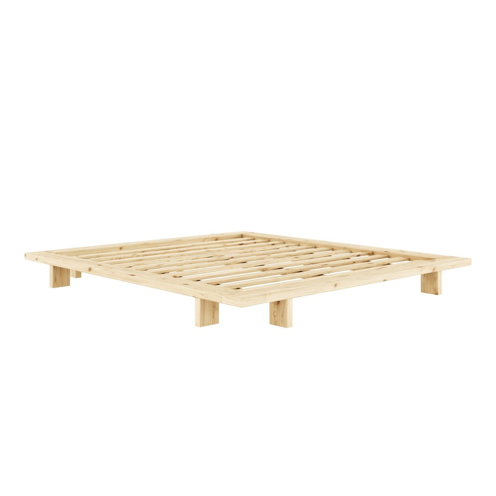 Borovi fenyő franciaágy ágyráccsal 140x200 cm Japan – Karup Design