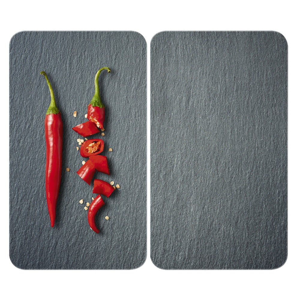 Edzett üveg tűzhely fedőlap szett 2 db-os 30x52 cm Cayenne – Wenko