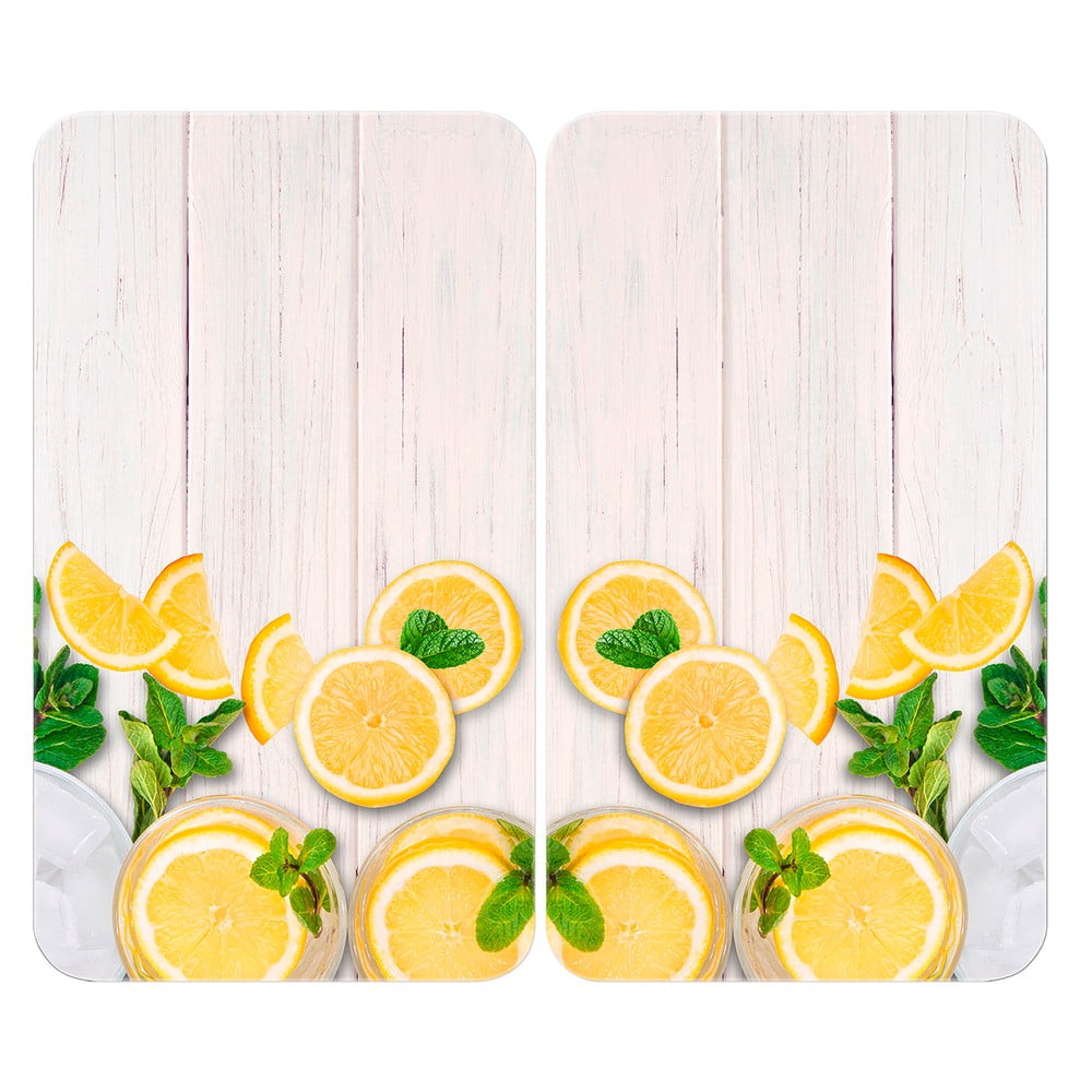 Edzett üveg tűzhely fedőlap szett 2 db-os 52x30 cm Lemons – Wenko