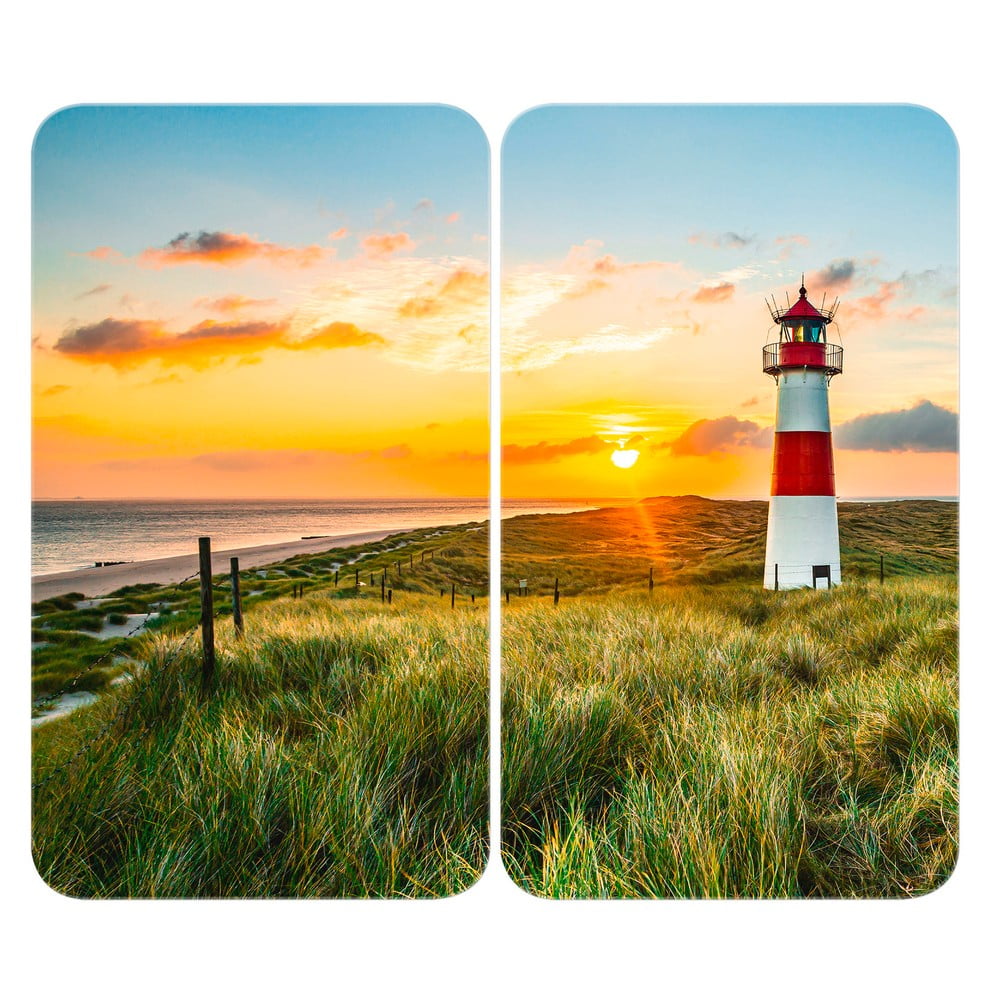 Edzett üveg tűzhely fedőlap szett 2 db-os 52x30 cm Lighthouse – Maximex