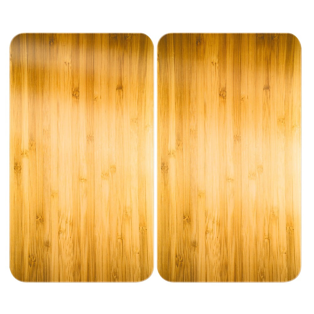 Edzett üveg tűzhely fedőlap szett 2 db-os 52x30 cm Wooden – Maximex