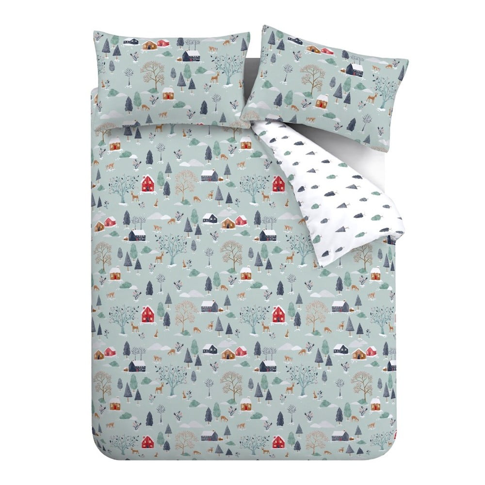 Egyszemélyes flanel ágyneműhuzat 135x200 cm Winter Scene – Bianca