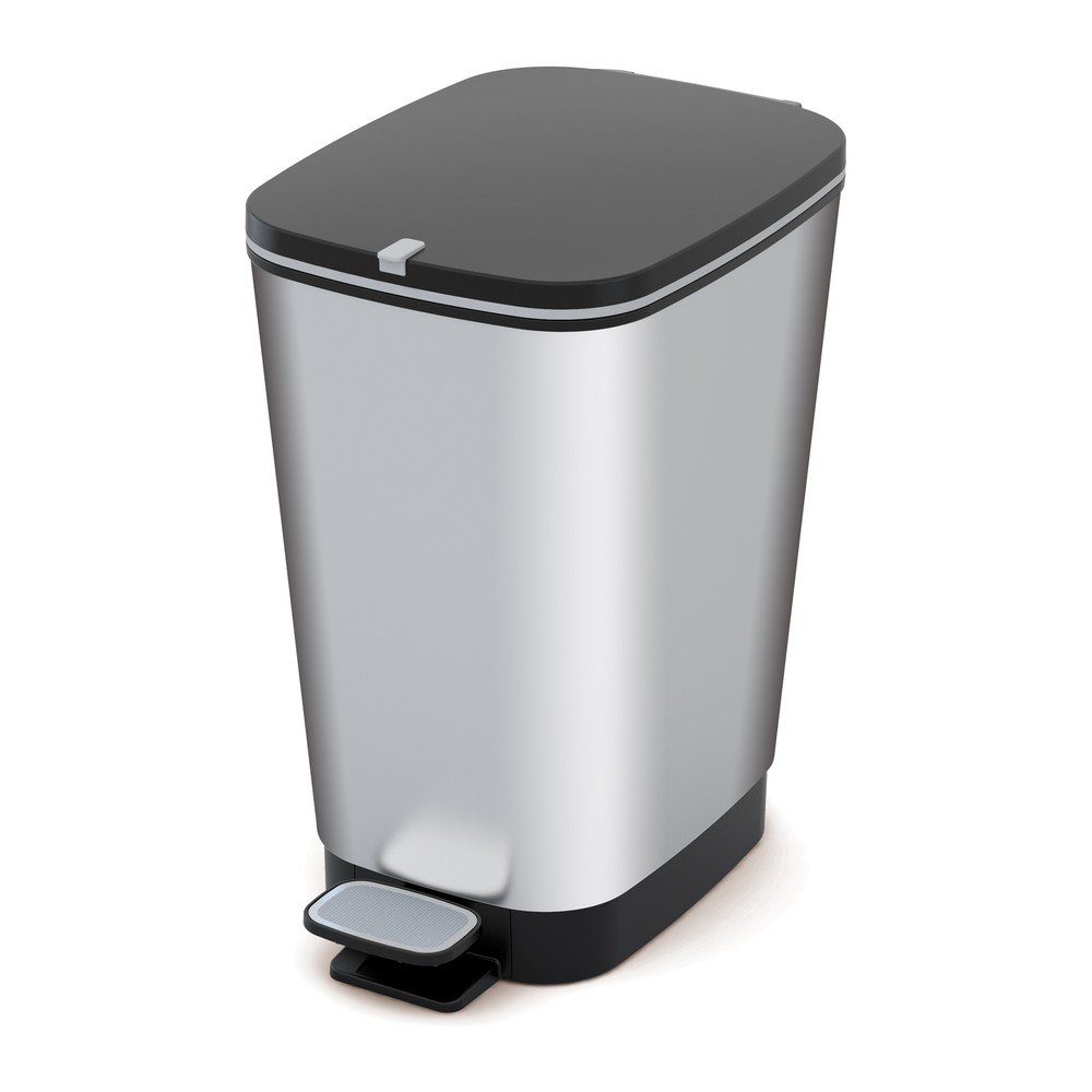 Ezüstszínű műanyag pedálos szemetes 25 l Chic Bin – KIS