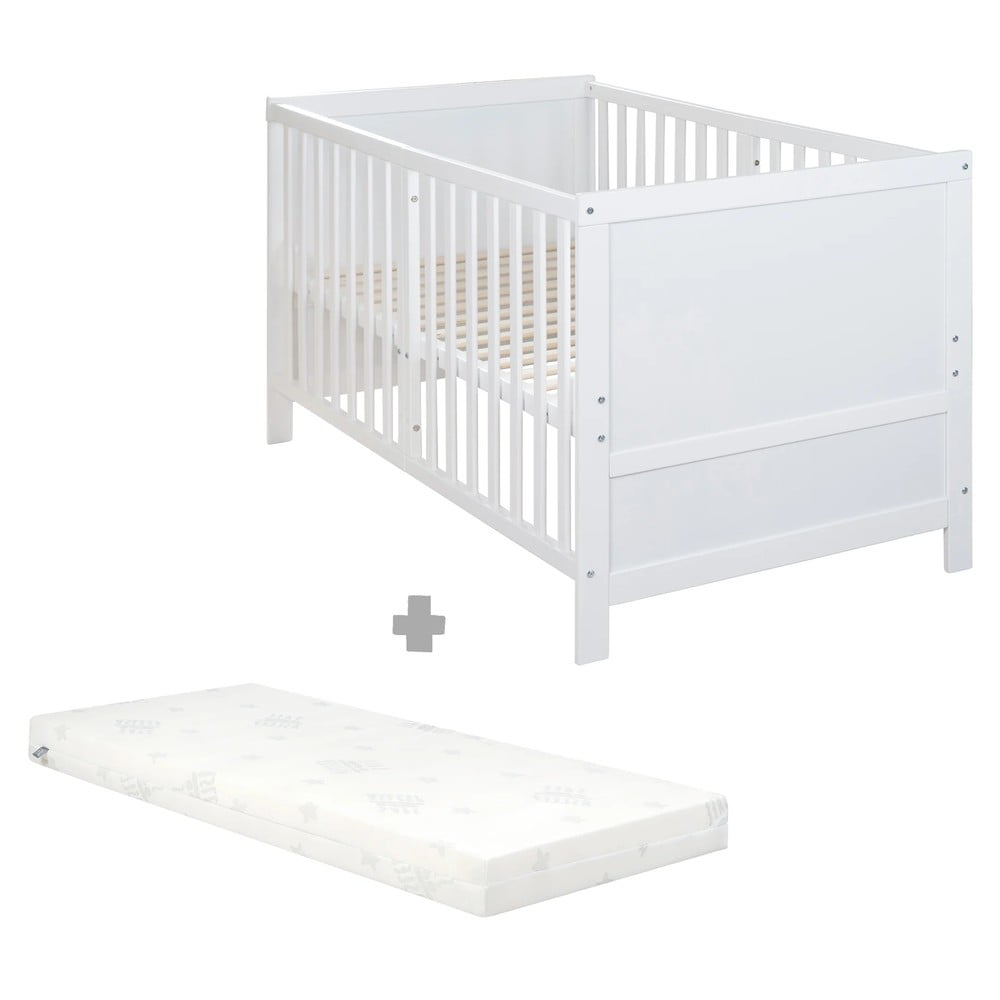 Fehér babaágy állítható magassággal 70x140 cm Easy Sleep – Roba
