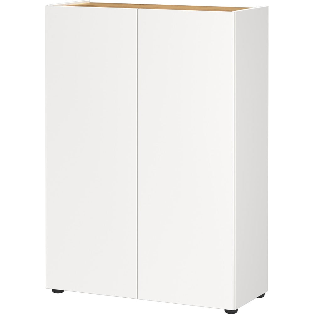 Fehér cipőtartó tölgyfa dekorral 74x105x33 cm Alviano – Germania