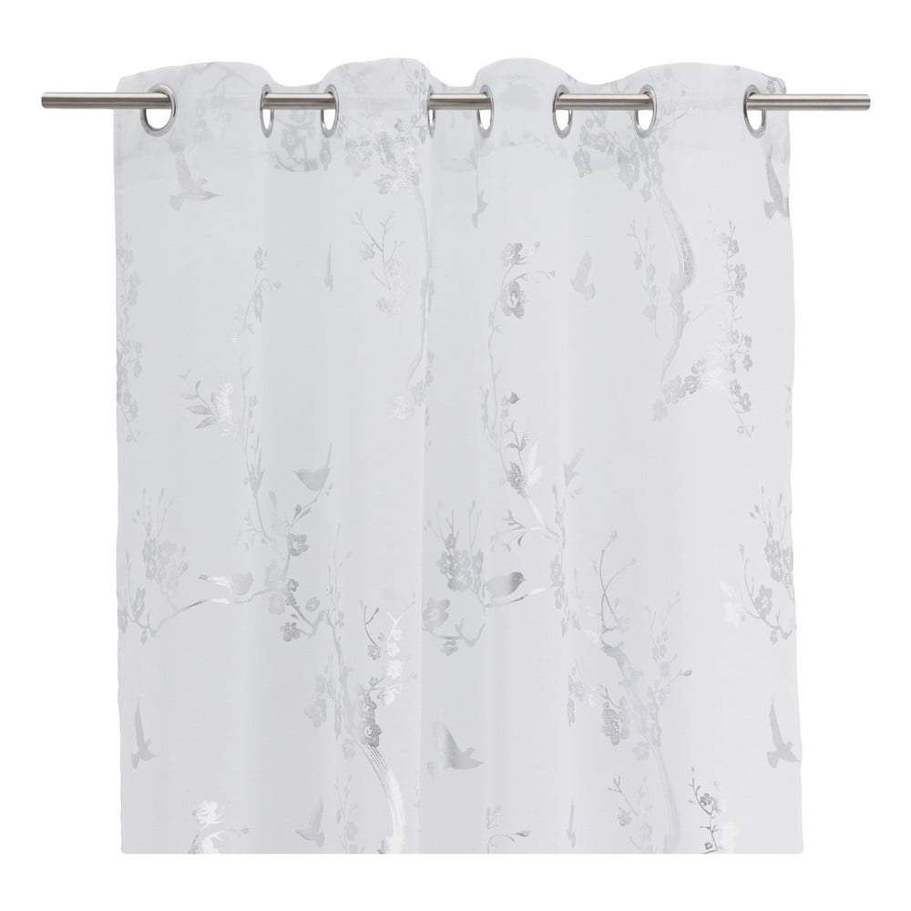 Fehér-ezüstszínű fényáteresztő függöny 140x260 cm Paradis – Casa Selección