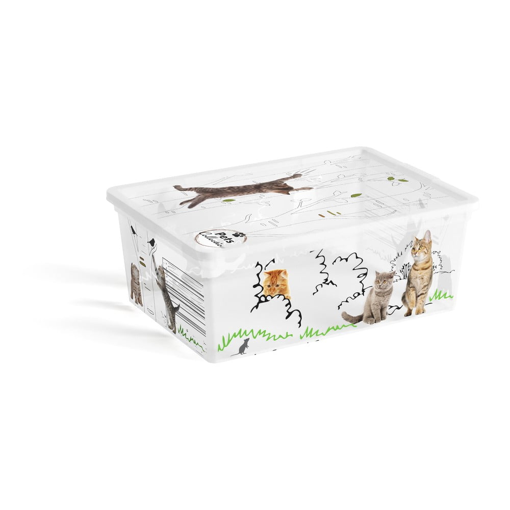 Fehér fedeles műanyag tárolódoboz 37x26x15 cm C Box Style – KIS