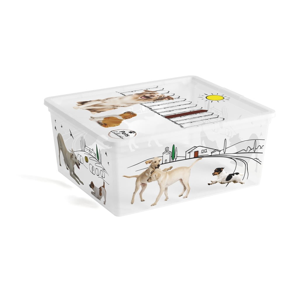 Fehér fedeles műanyag tárolódoboz 40x34x17 cm C Box Style – KIS