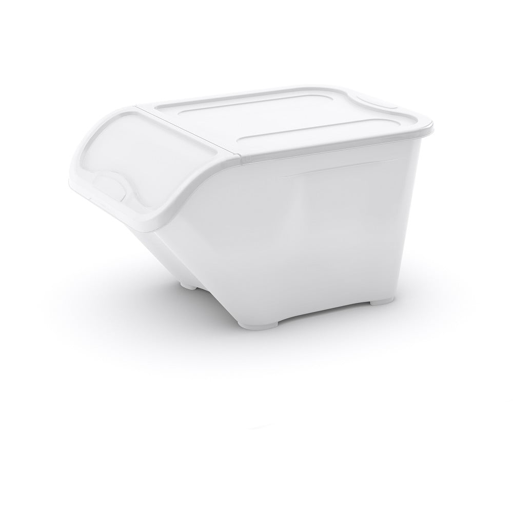 Fehér fedeles műanyag tárolódoboz 55x39x32 cm All In Box – KIS