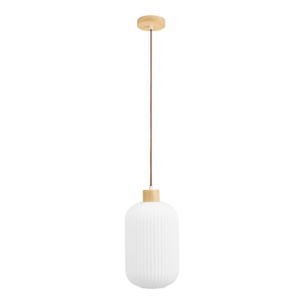 Fehér függőlámpa üveg búrával ø 20 cm Argalo – House Nordic