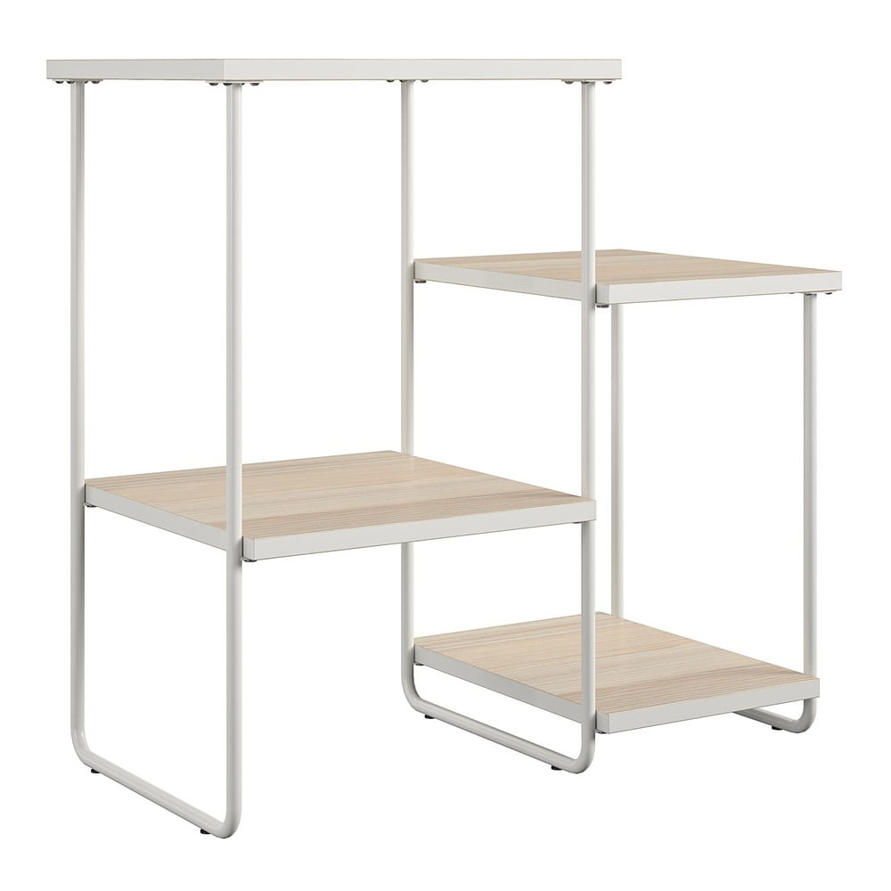 Fehér-natúr színű konzolasztal kőrisfa dekoros asztallappal 35x67 cm Dante – Støraa