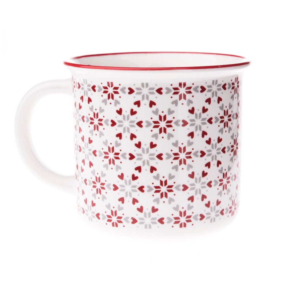 Fehér porcelán bögre karácsonyi mintával 380 ml – Dakls