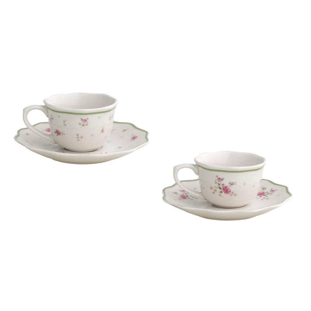 Fehér porcelán eszpresszó csésze szett 2 db-os 90 ml Nonna Rosa – Brandani