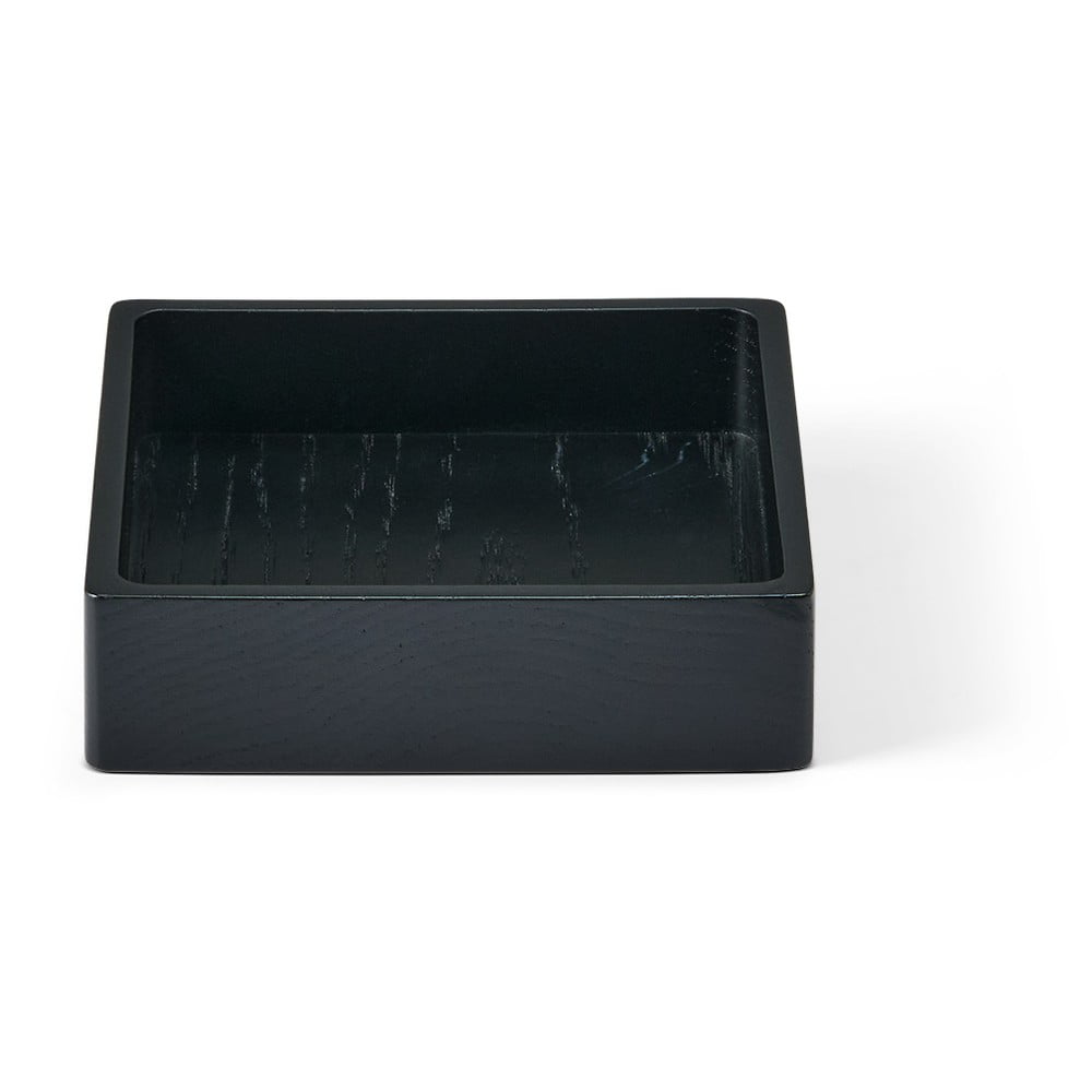 Fekete dekoratív fa tárolódoboz 11x11x3 cm Square S – LIND DNA