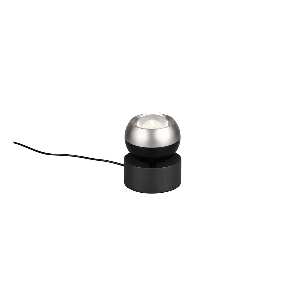 Fekete-ezüstszínű LED asztali lámpa (magasság 14 cm) Orbit – Trio Select