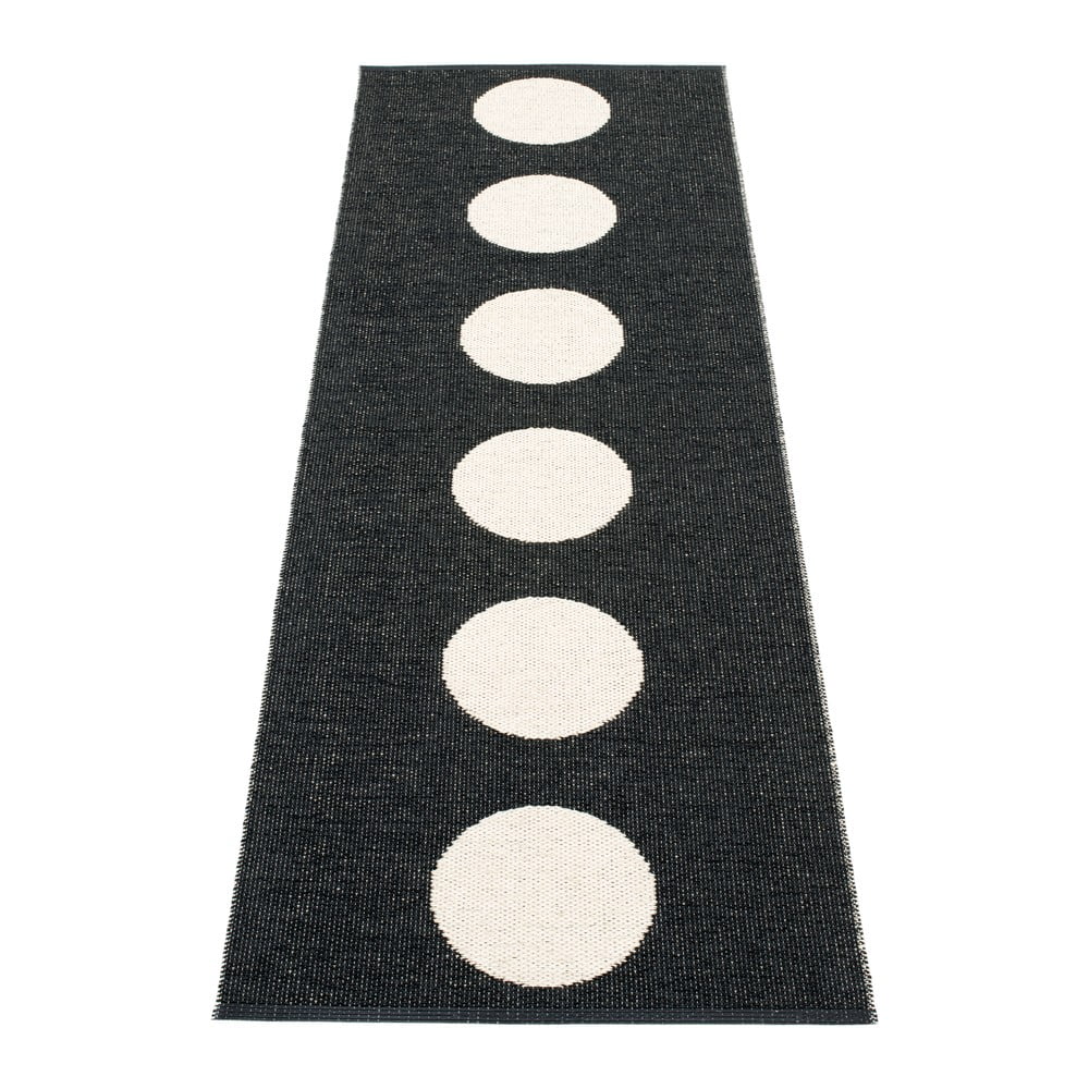 Fekete-fehér kültéri-beltéri futószőnyeg 70x225 cm Vera Black – Pappelina