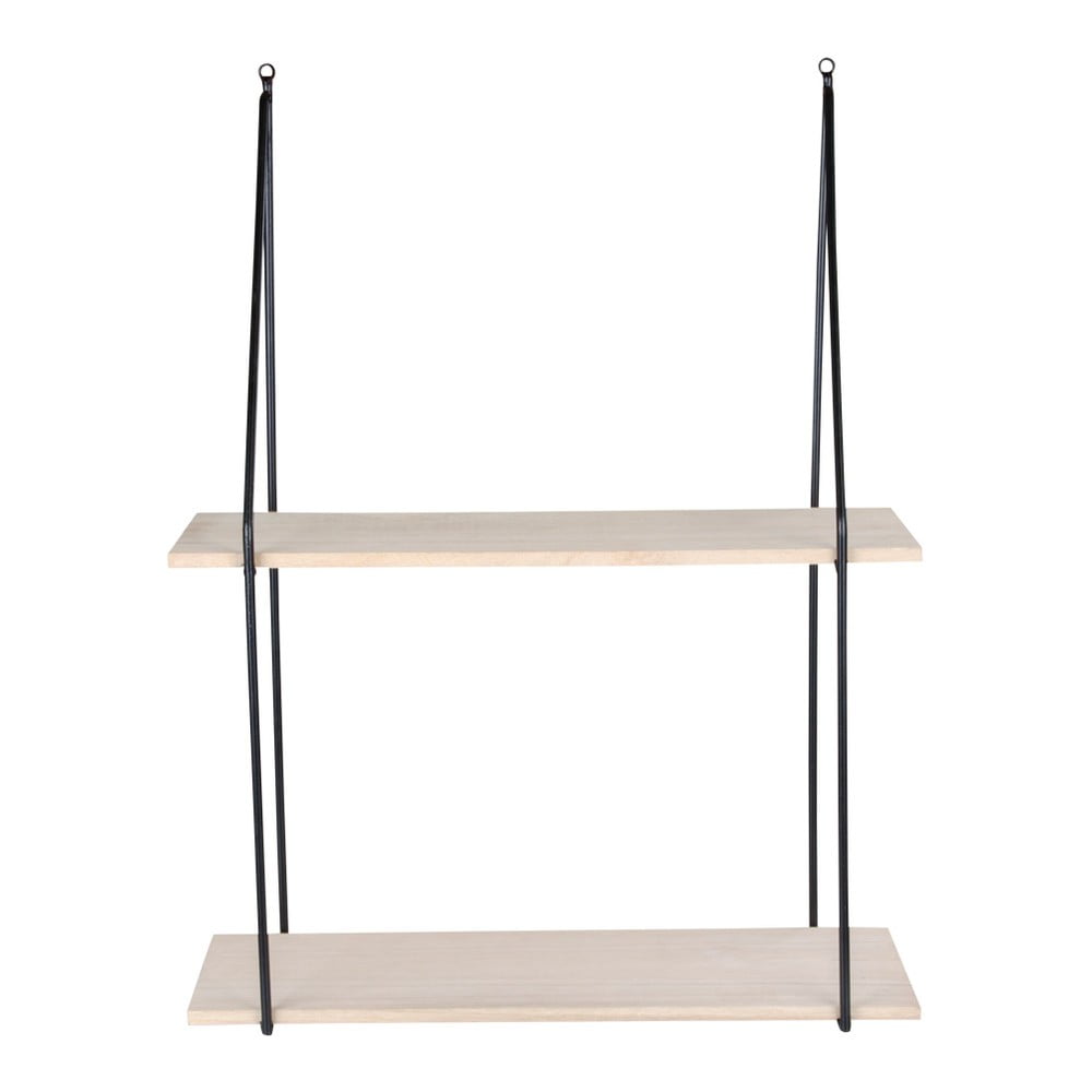 Fekete kétszintes polc tömör paulownia fából Haag - House Nordic