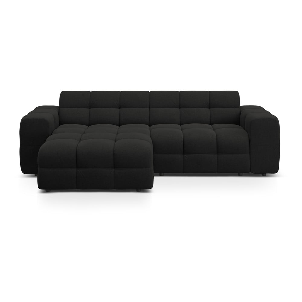 Fekete sarokkanapé (bal oldali-heverő résszel) Kendal – Micadoni