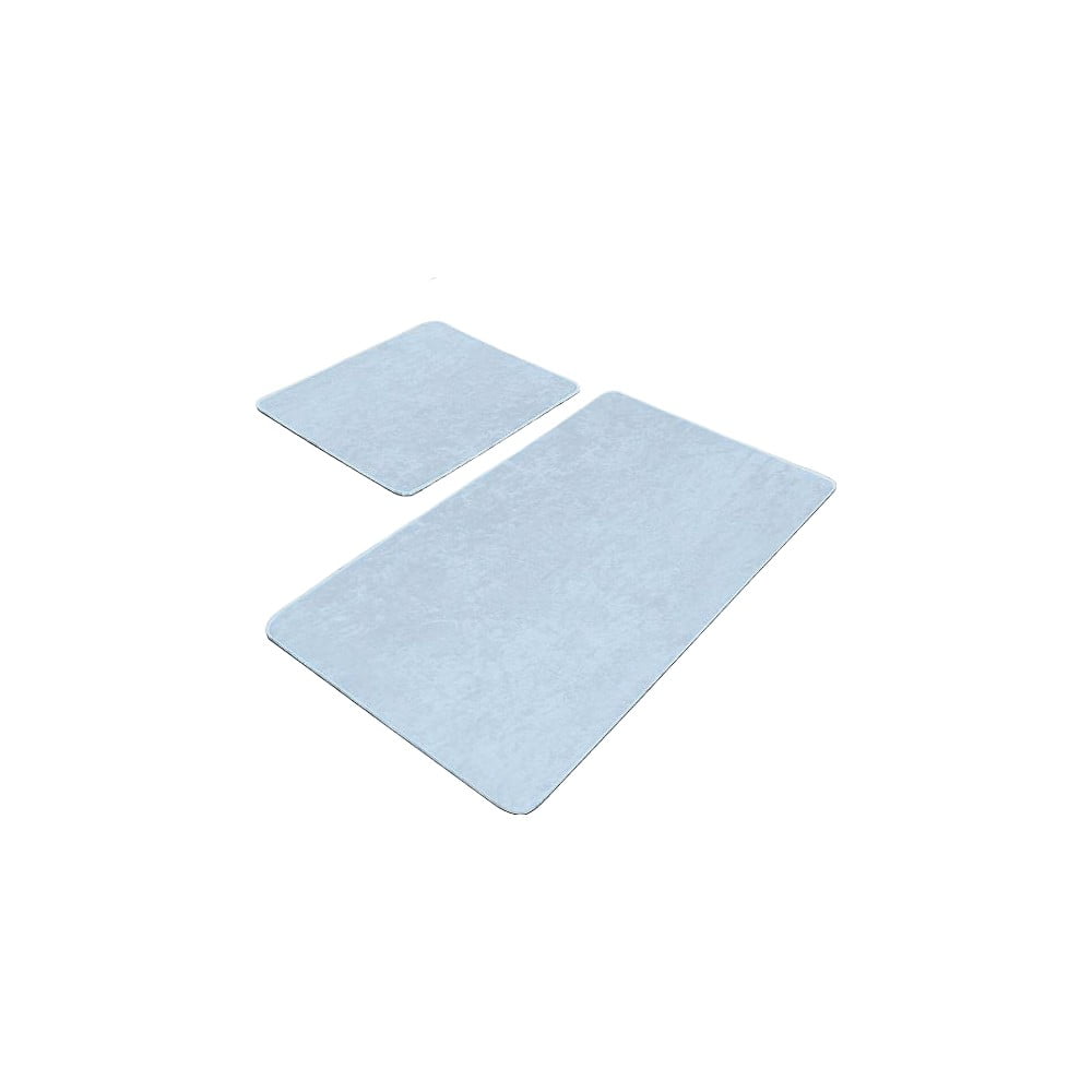 Kék bársony fürdőszobai kilépő szett 2 db-os 60x100 cm – Mila Home
