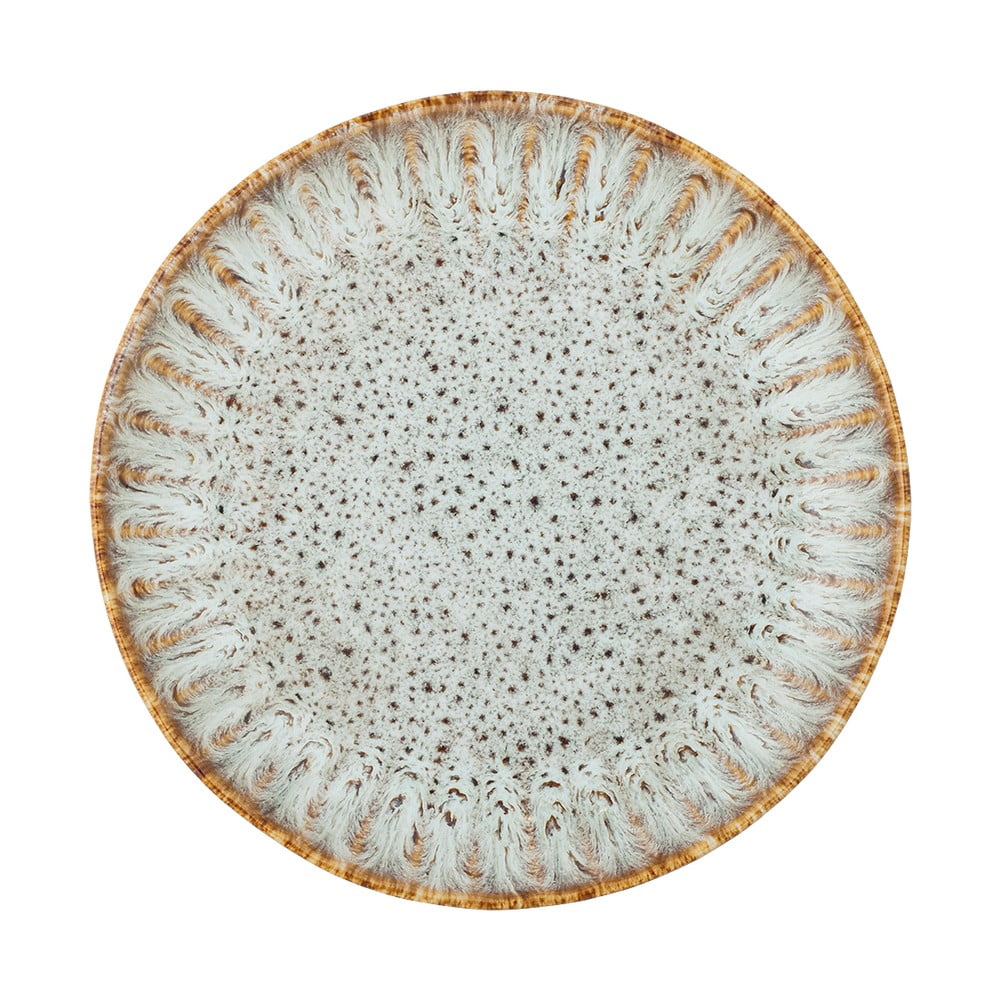 Kék-bézs szervírozó kőedény tányér ø 17 cm Fleur – Bloomingville