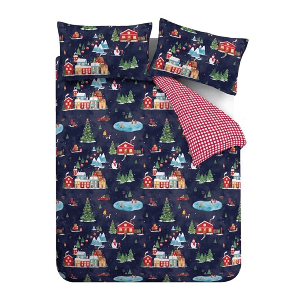 Kék egyszemélyes ágyneműhuzat 135x200 cm Ski Village – Catherine Lansfield