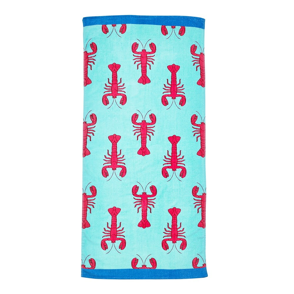 Kék pamut strandtörölköző 76x160 cm Lobster – Catherine Lansfield