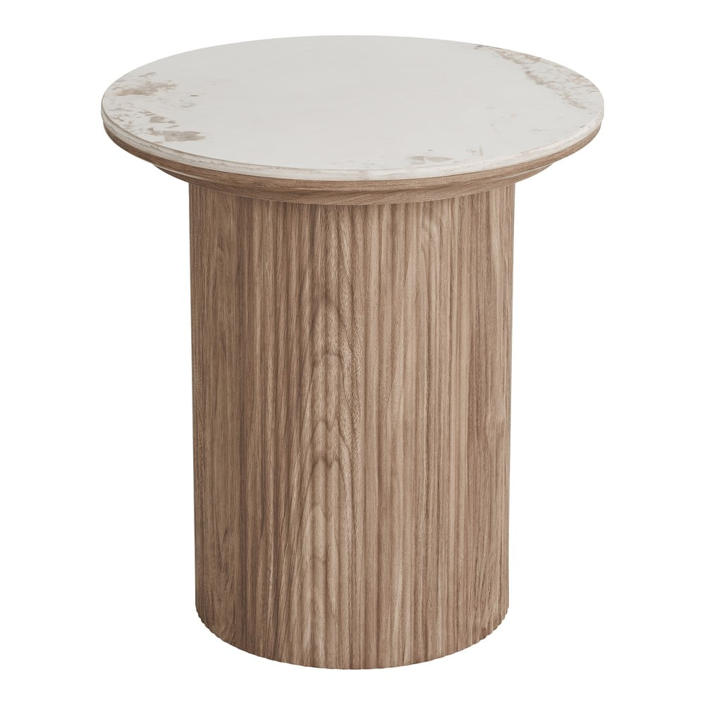 Kerek tárolóasztal márvány dekoros asztallappal ø 45 cm Athens – House Nordic