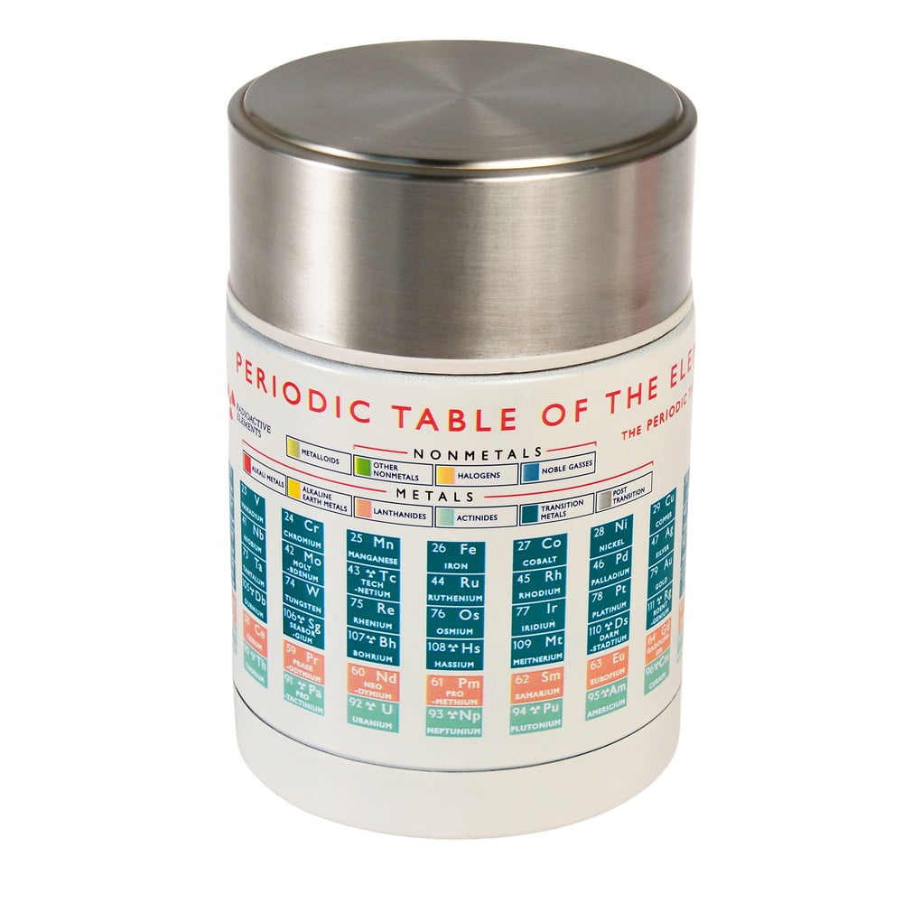 Krémszínű-ezüstszínű ételtartó-gyerek termosz 450 ml Periodic Table – Rex London