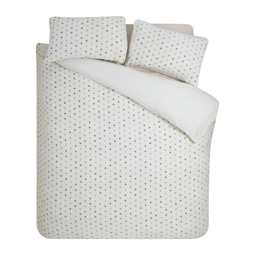 Krémszínű kétszemélyes mikroplüss ágyneműhuzat 200x200 cm Cosy Spot – Catherine Lansfield