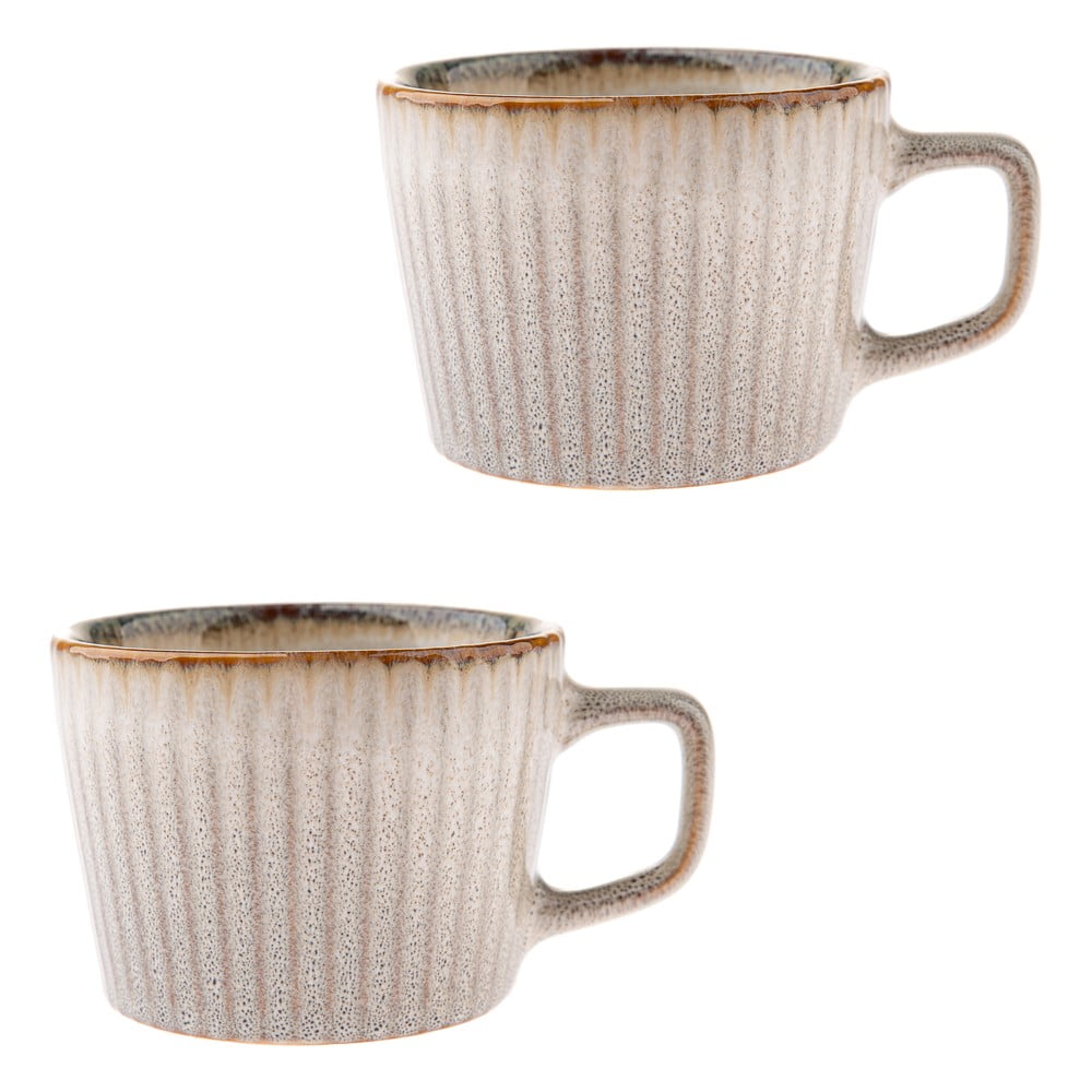 Krémszínű kőedény bögre szett 2 db-os cappucinóhoz 190 ml Tone – Dakls