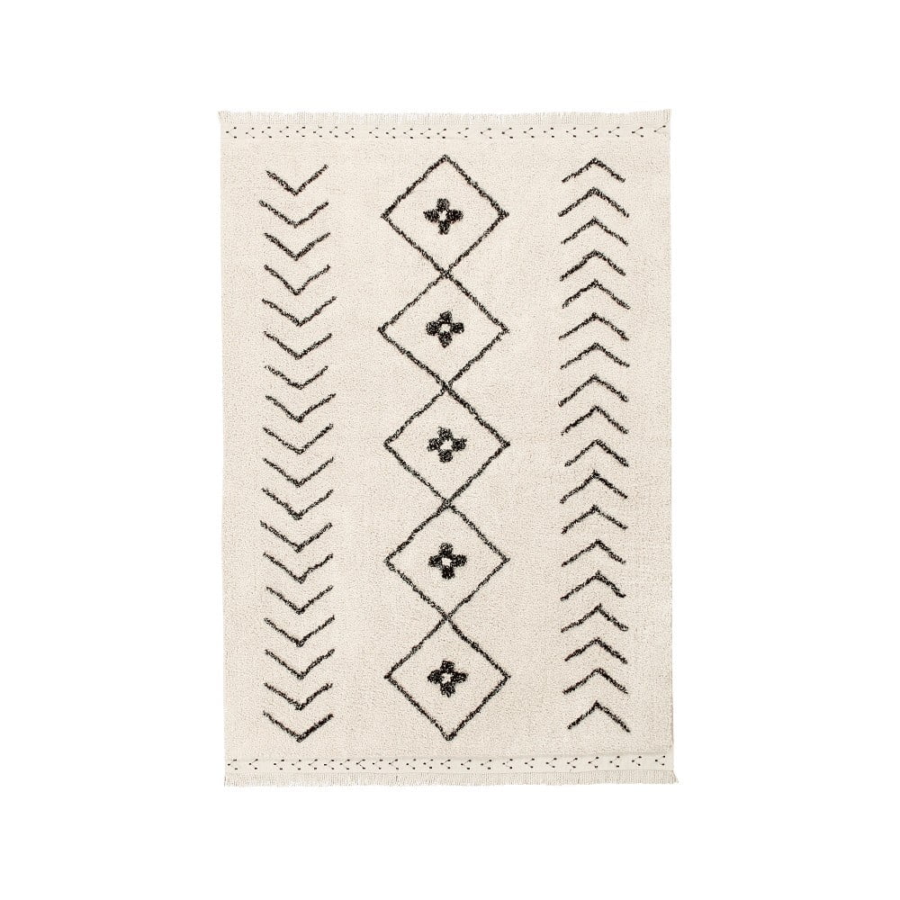 Krémszínű mosható kézi szövésű pamut szőnyeg 170x240 cm Bereber Rhombs – Lorena Canals