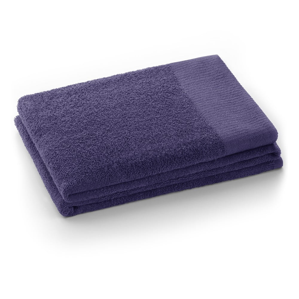 Lila frottír pamut fürdőlepedő 70x140 cm Amari – Restilo