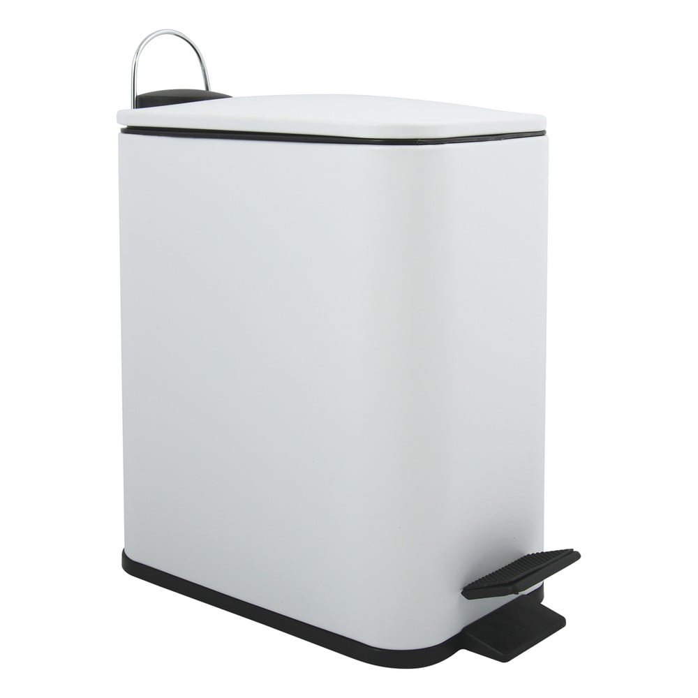 Matt fehér acél pedálos szemetes 5 l   Erik – Spirella