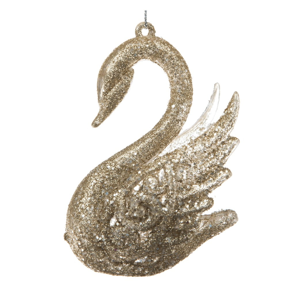 Műanyag karácsonyfadísz 10 cm Swan – Dakls