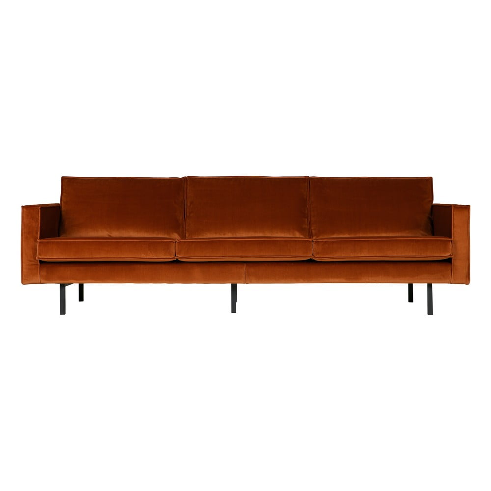 Narancssárga bársony kanapé 277 cm Rodeo – WOOOD