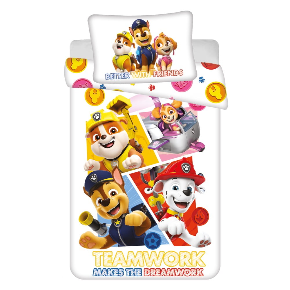 Pamut gyerek ágyneműhuzat babaágyhoz 100x135 cm Paw Patrol – Jerry Fabrics