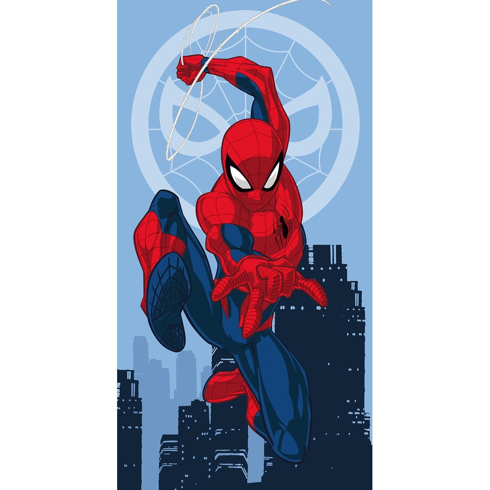 Piros-kék pamut gyerek fürdőlepedő 70x140 cm Spider-man "Jump" – Jerry Fabrics